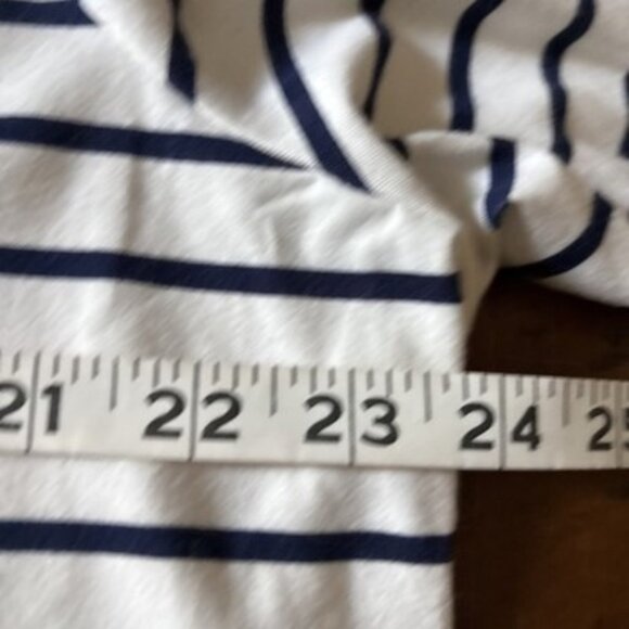 the talbots tee Blue Striped Long Sleeve Shirt With Flowers Size 3X NWT - Picture 5 of 7